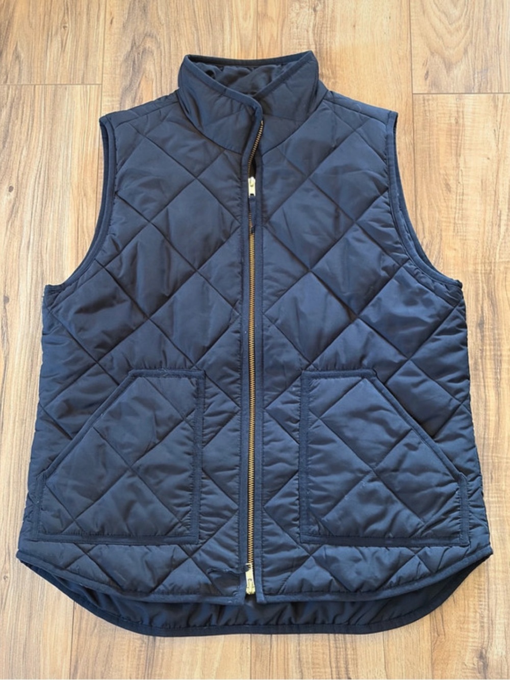 J. Crew Quilted Black Sleeveless Puffer Vest